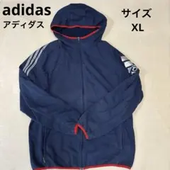 adidas アディダス ネイビー フルジップパーカー メンズXL