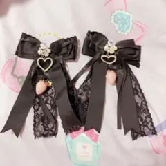 リズリサ ストロベリーギンガムヘアクリップ LIZLISA ブラック - メルカリ