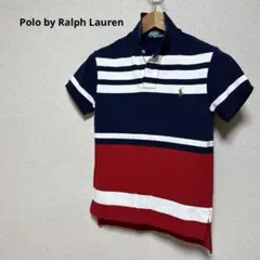 ポロバイラルフローレン・ボーダー柄　半袖　ポロシャツ　S