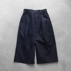 HUIS. ウォッシャブルウールコットン8分丈パンツ（ネイビー）
