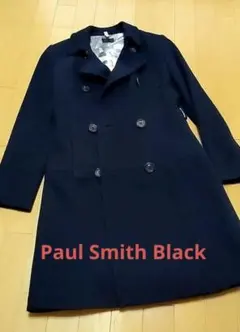 ポールスミスブラック ウールコート サイズ42 ネイビー