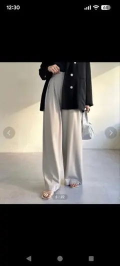 値下げ★定価16,500円SHENERY タックワイドパンツ　ライトグレー 38