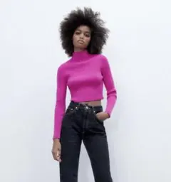 ZARA タートルネック　ニット　トップス