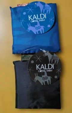 【新品未使用】 カルディ 2026年 エコバッグ ブルー、ブラック各1個