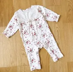 センスオブワンダー　カバーオール　80cm 野いちご　イチゴ柄　ロンパース