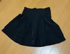 黒フレアミニスカート ゴムウエストのサムネイル