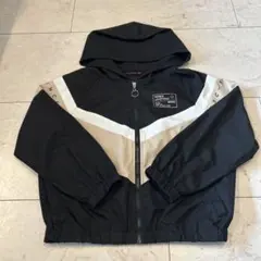 Lovetoxic フード付きナイロンジャケット ブラック/ベージュ