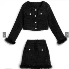 【pm634】 フェザーツイードインパン裏地付きスカートボタン一つ取れ