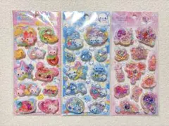 【スパンコールパーティステッカー3枚】 平成レトロキャラ あわわちゃん マーチ等