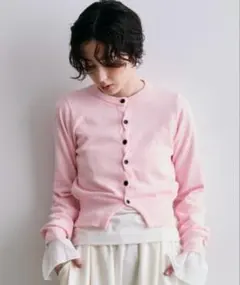 ★ループヤーンクロスボタンカーディガン レディース　M★