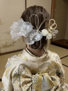 髪飾り　胡蝶蘭　成人式　結婚式　卒業式　和装髪飾り　振袖　前撮り　水引　リボンのサムネイル