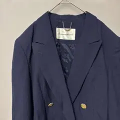 A-international 肩パッド入りテーラードジャケット(M)ネイビー