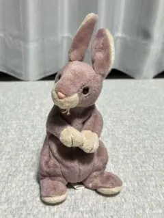 Ty社製 ビーニーベイビーズの紫色のウサギのぬいぐるみ