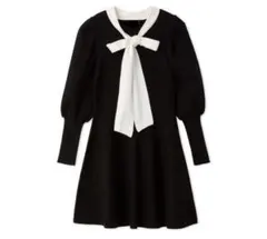 リリーブラウン　チュニック　ボウタイ　ニット　ワンピース　Lily Brown