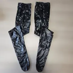 ブラック光沢　ニーハイ