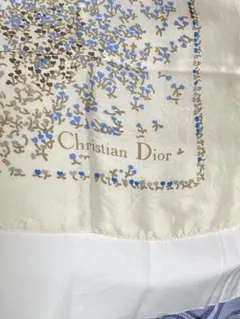 クリスチャンディオール シルクスカーフ フランス製 Dデザイン 58㎝角