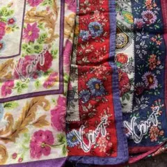 Used花柄ハンカチ 6枚セット Kenzo 3 & Ungaro 3