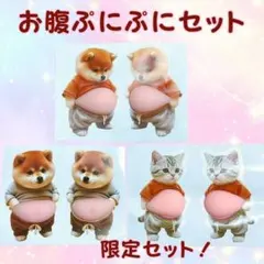 【6匹セット】お腹ぷにぷに シール 立体 3D 犬 猫 柴犬 かわいい 癒しデコ