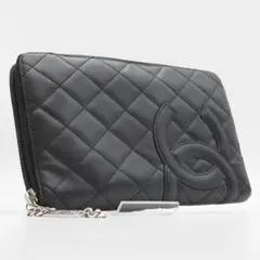 【美品】CHANEL カンボンライン ラウンドファスナー オーガナイザー 長財布