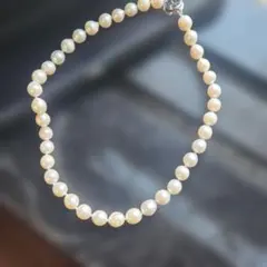 ホワイトパールネックレス　 留め具Silver