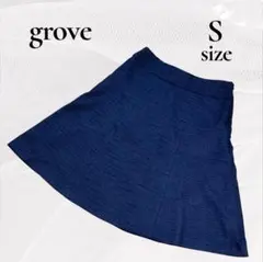 grove グローブ 新品 ネイビー ラメ入り フレアスカート ミニスカート Sのサムネイル
