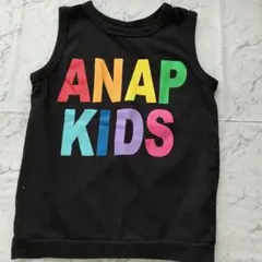ANAP KIDS アナップキッズ タンクトップ 110 黒 カラフルロゴ 夏服