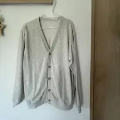 【無印良品】ライトスウェット　グレー Vネック カーディガン