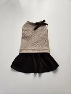 犬服ハンドメイド　Mサイズ　662 タンクワンピース　着丈長め