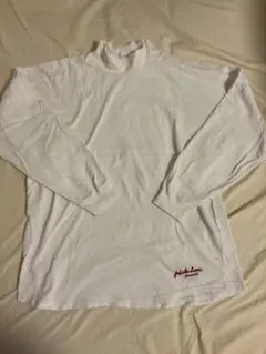 ホワイト 長袖ハイネックTシャツ