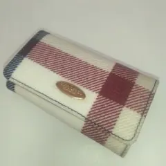 未使用品】ブルーレーベルクレストブリッジ チェック PVC キーケース