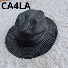 美品✨CA4LA レザーハット 本革　牛革 ブラック 帽子　バケットハット