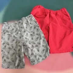 ユニクロ　パイナップル柄 半ズボン と　F.O.KIDS 赤ズボン