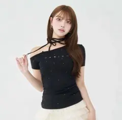 Darich ダーリッチ ネックリボンワンショルダーTシャツのサムネイル