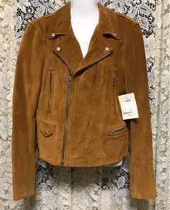 新品 ライダースジャケット　　　　　　　　　　　　　　　スウェード レザー 茶