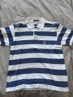 Fred Perry ストライプ ポロシャツ XS ネイビー/ホワイト