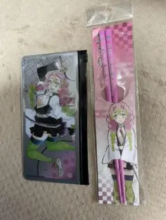 鬼滅の刃　甘露寺蜜璃　フラットポーチ　箸　2個セット　新品