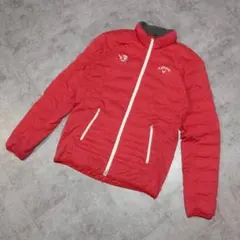 【良品】キャロウェイ 中綿ゴルフダウンジャケット ブルゾン XLサイズ レッド