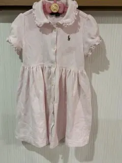 ラルフローレン ベビー ポロシャツワンピース ピンク 24M 90/65