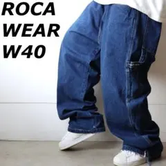 ロカウェア ROCAWEAR 刺繡ロゴ ペインター ワイド デニム 40のサムネイル