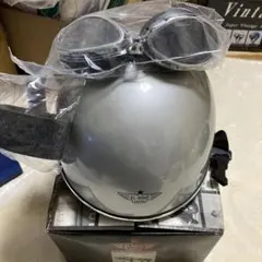 CROSS CR-661 ハーフヘルメット ゴーグルセット シルバー LL新品 