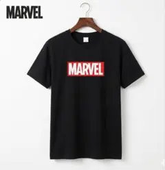 MARVEL マーベル ロゴ Tシャツ 半袖 ブラック Lサイズ 黒 男女兼用のサムネイル