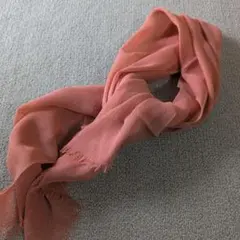 ピンク スカーフ フリンジ付き