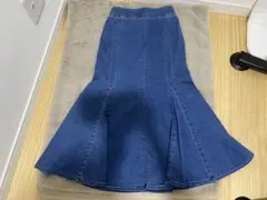 デニムフレアスカート スリット入り