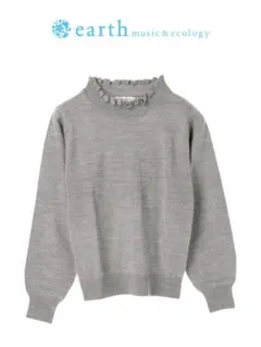【earth】フリルネックニットプルオーバー