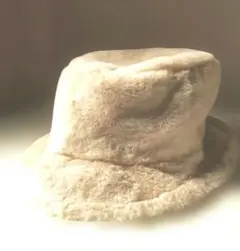 めちゃかわ　ベージュファーハット　　韓国風