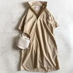 美品 ダントン 半袖シャツワンピース◆ベージュ