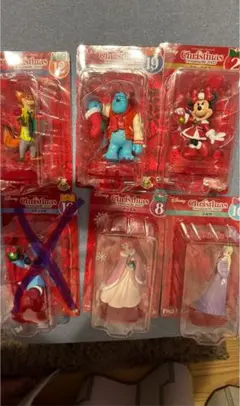ディズニー クリスマスキャラクター フィギュアセット　ハッピーくじ