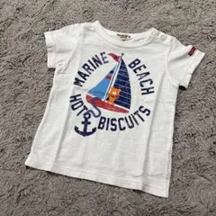 週末限定SALE⑅﻿ミキハウスホットビスケッツ マリン ビーンズ 半袖 Tシャツ