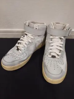 ナイキ スニーカー　エアフォース1 ミッド 07 PRM ホワイトグレー26cm