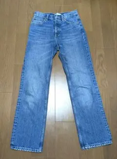 ZARA ハイウエスト ストレートデニム 美脚 ブルー 34